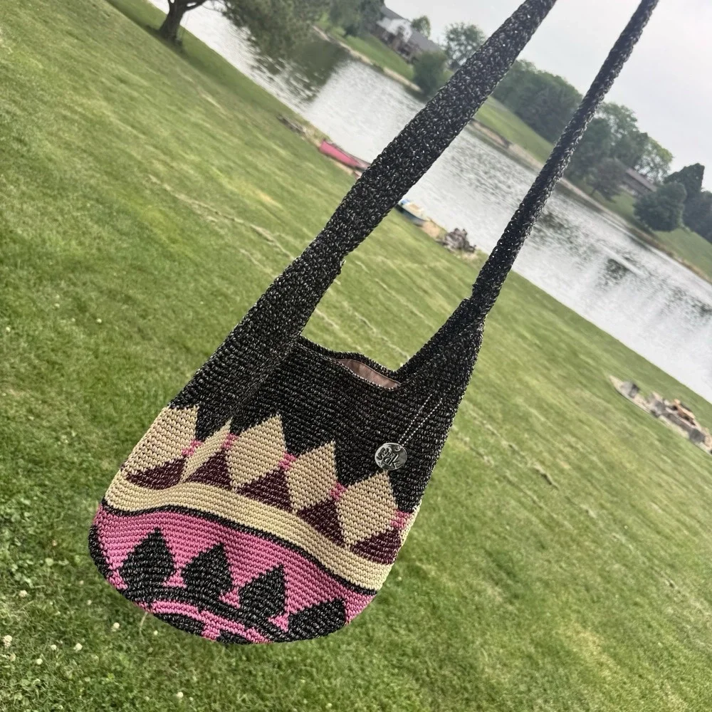 The Sak Hand-Crochet ~ Signed & Dated Hobo Carryall Shoulder Bag Made in Bali